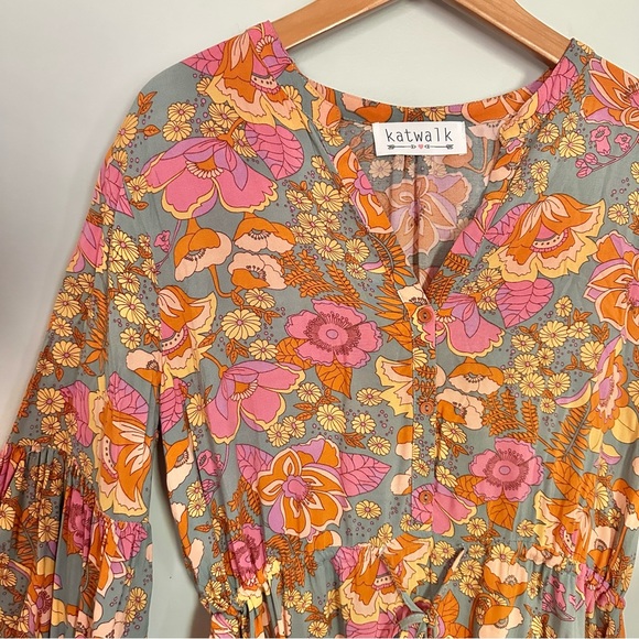 Katwalk Boutique Boho Floral Mini Dress - Picture 5 of 11